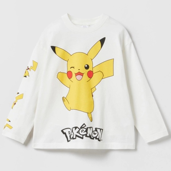 Zara Kids x Pokemon pikachu tee long sleeve graphic crewneck sweater unisex - Picture 1 of 5